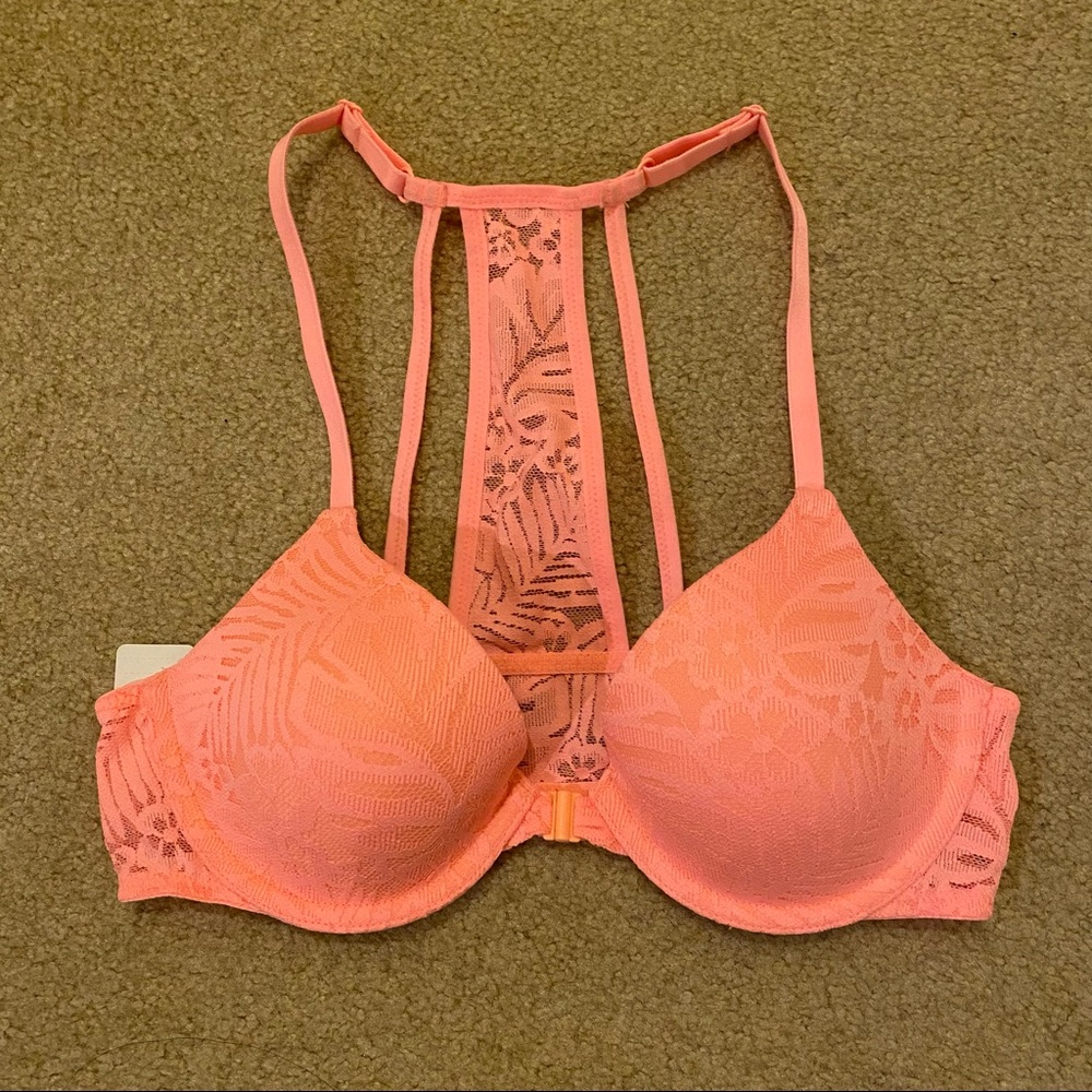 PINK Lightly Lined Bra with Front Clasp and Racerback